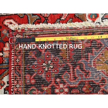 Load image into Gallery viewer, 7&#39;7&quot;x11&#39; Chili Red, Rustic Look, Worn Wool, Hand Knotted, Semi Antique Persian Heriz with Tribal Ambience, Good Condition, Oriental Rug FWR513954