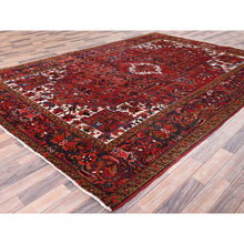 Load image into Gallery viewer, 8&#39;2&quot;x11&#39;10&quot; Barn Red, Vintage Persian Heriz, Good Condition, Rustic Look, Worn Wool, Hand Knotted, Oriental Rug FWR513978