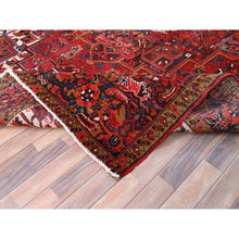 Load image into Gallery viewer, 8&#39;2&quot;x11&#39;10&quot; Barn Red, Vintage Persian Heriz, Good Condition, Rustic Look, Worn Wool, Hand Knotted, Oriental Rug FWR513978