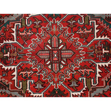 Load image into Gallery viewer, 9&#39;9&quot;x12&#39;5&quot; Barn Red, Vintage Persian Heriz, Good Condition, Rustic Feel, Worn Wool, Hand Knotted, Oriental Rug FWR514014