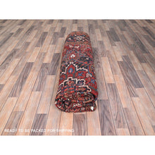 Load image into Gallery viewer, 7&#39;5&quot;x8&#39;10&quot; Chili Red, Good Condition, Rustic Feel, Worn Wool, Hand Knotted, Vintage Persian Heriz, Village Motif, Oriental Rug FWR514086