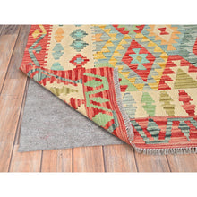 Load image into Gallery viewer, 6&#39;8&quot;x9&#39;10&quot; Colorful, Flat Weave Afghan Kilim with Geometric Pattern, Vegetable Dyes, Soft Wool, Hand Woven, Reversible, Oriental Rug FWR514224