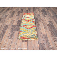 Load image into Gallery viewer, 6&#39;8&quot;x9&#39;10&quot; Colorful, Flat Weave Afghan Kilim with Geometric Pattern, Vegetable Dyes, Soft Wool, Hand Woven, Reversible, Oriental Rug FWR514224