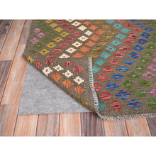 Load image into Gallery viewer, 7&#39;x9&#39;8&quot; Colorful, Extra Soft Wool, Hand Woven, Vegetable Dyes, Afghan Kilim with Chevron Zig Zag Design, Flat Weave, Oriental Rug FWR514260