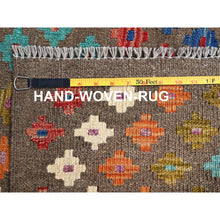 Load image into Gallery viewer, 7&#39;x9&#39;8&quot; Colorful, Extra Soft Wool, Hand Woven, Vegetable Dyes, Afghan Kilim with Chevron Zig Zag Design, Flat Weave, Oriental Rug FWR514260