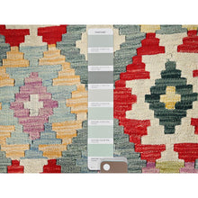 Load image into Gallery viewer, 6&#39;8&quot;x9&#39;5&quot; Colorful, Flat Weave, Pure Wool, Natural Dyes, Hand Woven, Afghan Kilim with Geometric Pattern, Oriental Rug FWR514278