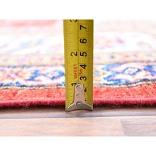Load image into Gallery viewer, 8&#39;1&quot;x10&#39;6&quot; Rich Red, Dense Weave, Vegetable Dyes, 100% Wool, Afghan Super Kazak with Geometric Elements, Hand Knotted, Oriental Rug FWR514710