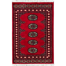 Load image into Gallery viewer, 2&#39;1&quot;x3&#39; Apple Red, Princess Bokara with Tribal Medallions, Natural Dyes, Soft Wool, Hand Knotted, Mat Oriental Rug FWR514764