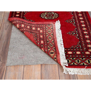 2'1"x3' Apple Red, Princess Bokara with Tribal Medallions, Natural Dyes, Soft Wool, Hand Knotted, Mat Oriental Rug FWR514764