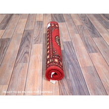 Load image into Gallery viewer, 2&#39;1&quot;x3&#39;1&quot; Lipstick Red, Princess Bokara with Tribal Geometric, Natural Dyes, Natural Wool, Hand Knotted, Mat Oriental Rug FWR514776