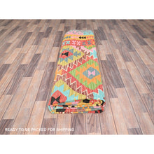 Load image into Gallery viewer, 9&#39;1&quot;x11&#39;9&quot; Colorful, Reversible, Flat Weave, Hand Woven, Pure Wool, Afghan Kilim with Geometric Pattern, Natural Dyes, Oriental Rug FWR514932