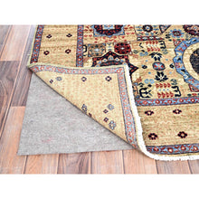 Load image into Gallery viewer, 5&#39;x7&#39; Powder White, Vegetable Dyes, Hand Knotted, Natural Wool, 14th Century Mamluk Dynasty Pattern, 200 KPSI, Oriental Rug FWR515166