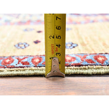 Load image into Gallery viewer, 5&#39;x7&#39; Powder White, Vegetable Dyes, Hand Knotted, Natural Wool, 14th Century Mamluk Dynasty Pattern, 200 KPSI, Oriental Rug FWR515166