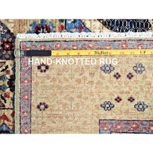Load image into Gallery viewer, 5&#39;x7&#39; Powder White, Vegetable Dyes, Hand Knotted, Natural Wool, 14th Century Mamluk Dynasty Pattern, 200 KPSI, Oriental Rug FWR515166