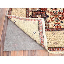 Load image into Gallery viewer, 4&#39;10&quot;x7&#39; Alabaster White, 200 KPSI, Hand Knotted, Vegetable Dyes, 100% Wool, 14th Century Mamluk Dynasty Pattern, Oriental Rug FWR515190