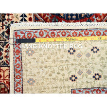 Load image into Gallery viewer, 4&#39;10&quot;x7&#39; Alabaster White, 200 KPSI, Hand Knotted, Vegetable Dyes, 100% Wool, 14th Century Mamluk Dynasty Pattern, Oriental Rug FWR515190