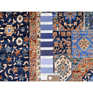 8'9"x12'10" Lapis Blue, 14th Century Mamluk Dynasty Pattern, Vegetable Dyes, Extra Soft Wool, 200 KPSI, Hand Knotted, Oriental Rug FWR515214