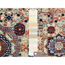 Load image into Gallery viewer, 5&#39;10&quot;x8&#39;10&quot; Flax Yellow, Vegetable Dyes, Extra Soft Wool, Hand Knotted, 14th Century Mamluk Dynasty Pattern, 200 KPSI, Oriental Rug FWR515274