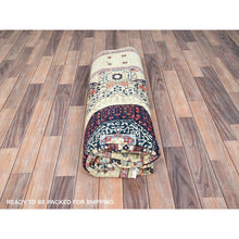 Load image into Gallery viewer, 5&#39;10&quot;x8&#39;10&quot; Flax Yellow, Vegetable Dyes, Extra Soft Wool, Hand Knotted, 14th Century Mamluk Dynasty Pattern, 200 KPSI, Oriental Rug FWR515274