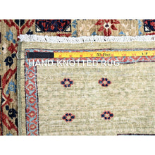Load image into Gallery viewer, 5&#39;10&quot;x8&#39;10&quot; Flax Yellow, Vegetable Dyes, Extra Soft Wool, Hand Knotted, 14th Century Mamluk Dynasty Pattern, 200 KPSI, Oriental Rug FWR515274