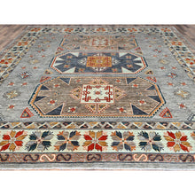 Load image into Gallery viewer, 11&#39;10&quot;x11&#39;10&quot; Cloud Gray, Hand Knotted, Armenian Inspired Caucasian Design, 200 KPSI, Natural Dyes, Densely Woven, Soft Wool, Square Oriental Rug FWR515298