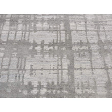 Load image into Gallery viewer, 6&#39;1&quot;x9&#39; Ash Gray, Hand Spun Undyed Natural Wool, Modern Design, Hand Knotted, Oriental Rug FWR522012