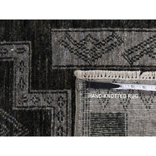Load image into Gallery viewer, 6&#39;2&quot;x9&#39;2&quot; Nickel Gray, Pure Wool, Peshawar with Intricate Geometric Motifs, Hand Knotted, Oriental Rug FWR522066