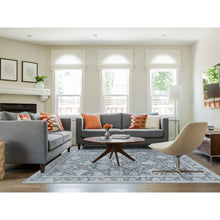 Load image into Gallery viewer, 8&#39;1&quot;x10&#39; Battleship Gray, Hand Knotted, Oushak Influence, Pure Silk with Textured Wool, Oriental Rug FWR522222