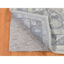 Load image into Gallery viewer, 8&#39;1&quot;x10&#39; Battleship Gray, Hand Knotted, Oushak Influence, Pure Silk with Textured Wool, Oriental Rug FWR522222