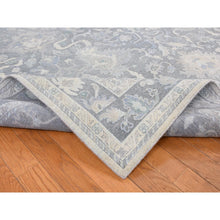 Load image into Gallery viewer, 8&#39;1&quot;x10&#39; Battleship Gray, Hand Knotted, Oushak Influence, Pure Silk with Textured Wool, Oriental Rug FWR522222