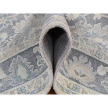 Load image into Gallery viewer, 8&#39;1&quot;x10&#39; Battleship Gray, Hand Knotted, Oushak Influence, Pure Silk with Textured Wool, Oriental Rug FWR522222