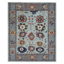 Load image into Gallery viewer, 8&#39;2&#39;&#39;x10&#39; Sage Gray, Peshawar with Antiqued Sultanabad Large Flower Design, Hand Knotted, Soft Wool, Wide Border, Oriental Rug FWR522318