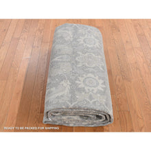 Load image into Gallery viewer, 9&#39;x12&#39; Metal Brown, Pure Silk, Oushak Design, Hand Knotted, Oriental Rug FWR522552