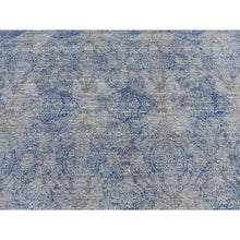 Load image into Gallery viewer, 9&#39;x12&#39; Wolf Gray, Broken and Erased Geometric Rosette Design, Wool and Silk, Hand Knotted, Oriental Rug FWR522570