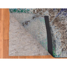 Load image into Gallery viewer, 8&#39;9&quot;x11&#39;10&quot; Battleship Gray, Diminishing Coins, Sari Silk with Textured Wool, Hand Knotted, Oriental Rug FWR522582