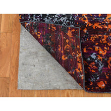 Load image into Gallery viewer, 8&#39;10&quot;x12&#39; Sapphire Blue, Hand Knotted, Galactical Modern Design, Sari Silk and Textured Pile, Oriental Rug FWR522588
