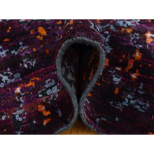 Load image into Gallery viewer, 8&#39;10&quot;x12&#39; Sapphire Blue, Hand Knotted, Galactical Modern Design, Sari Silk and Textured Pile, Oriental Rug FWR522588