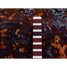 Load image into Gallery viewer, 8&#39;10&quot;x12&#39; Sapphire Blue, Hand Knotted, Galactical Modern Design, Sari Silk and Textured Pile, Oriental Rug FWR522588