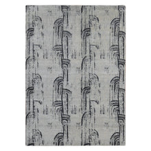 Load image into Gallery viewer, 8&#39;9&quot;x12&#39;2&quot; Goose Gray, THE CANE Design, Pure Silk with Textured Wool, Hand Knotted, Oriental Rug FWR522702