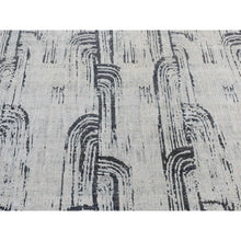 Load image into Gallery viewer, 8&#39;9&quot;x12&#39;2&quot; Goose Gray, THE CANE Design, Pure Silk with Textured Wool, Hand Knotted, Oriental Rug FWR522702