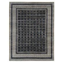 Load image into Gallery viewer, 9&#39;x12&#39; Owl Gray, Sheared Low, Distressed Silk, Repetitive Flower Design, Hand Knotted, Oriental Rug FWR522726