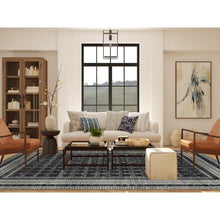 Load image into Gallery viewer, 9&#39;x12&#39; Owl Gray, Sheared Low, Distressed Silk, Repetitive Flower Design, Hand Knotted, Oriental Rug FWR522726