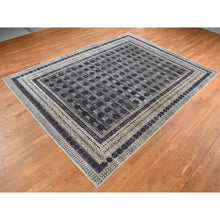 Load image into Gallery viewer, 9&#39;x12&#39; Owl Gray, Sheared Low, Distressed Silk, Repetitive Flower Design, Hand Knotted, Oriental Rug FWR522726