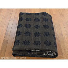 Load image into Gallery viewer, 9&#39;x12&#39; Owl Gray, Sheared Low, Distressed Silk, Repetitive Flower Design, Hand Knotted, Oriental Rug FWR522726