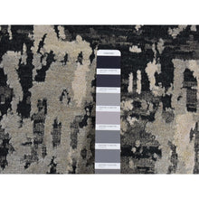 Load image into Gallery viewer, 8&#39;10&quot;x11&#39;8&quot; Cloud Gray, Erased and Broken Tribal Design, Wool with Real Silk, Hi-Low Pile, Hand Knotted, Oriental Rug FWR522768