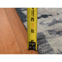 Load image into Gallery viewer, 8&#39;10&quot;x11&#39;8&quot; Cloud Gray, Erased and Broken Tribal Design, Wool with Real Silk, Hi-Low Pile, Hand Knotted, Oriental Rug FWR522768
