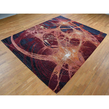 Load image into Gallery viewer, 9&#39;2&quot;x12&#39; Vermilion Red, The Flamboyant Galaxy Design, Wool and Silk, Hand Knotted, Oriental Rug FWR522774