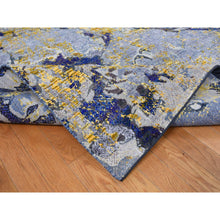 Load image into Gallery viewer, 8&#39;10&quot;x12&#39;5&quot; Laguna Yellow, Modern Design, Sari Silk with Textured Wool, Hand Knotted, Oriental Rug FWR522780