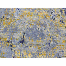 Load image into Gallery viewer, 8&#39;10&quot;x12&#39;5&quot; Laguna Yellow, Modern Design, Sari Silk with Textured Wool, Hand Knotted, Oriental Rug FWR522780