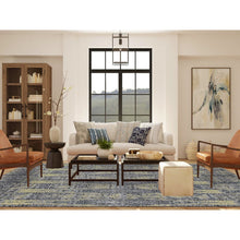 Load image into Gallery viewer, 8&#39;10&quot;x11&#39;9&quot; Butter Yellow, Wool and Silk, Transitional Design, Hand Knotted, Oriental Rug FWR522792